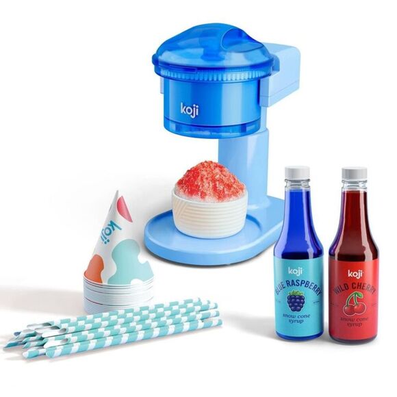 Koji - 6 Cups 16oz Blue Snow Cone Maker Set Shaved I Blue - Picture 1 of 4